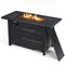 Black 42" Rectangular Propane Fire Pit Table 60000 BTU Outdoor Fire Table